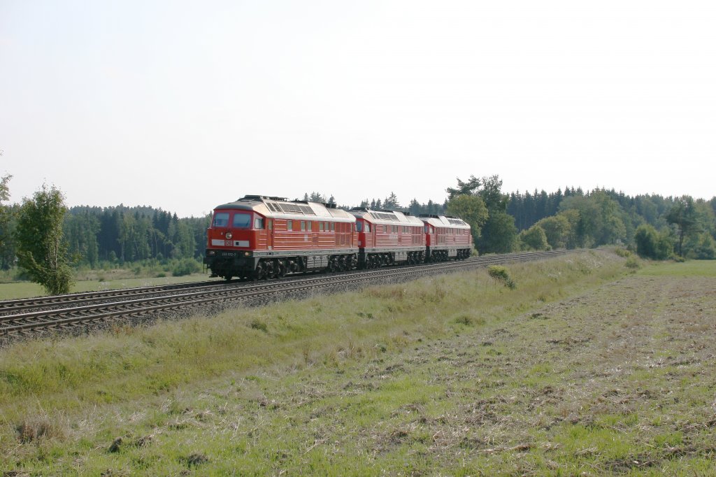 233 572-7 mit zwei Schwester Maschinen bei Waldershof. 04.09.12