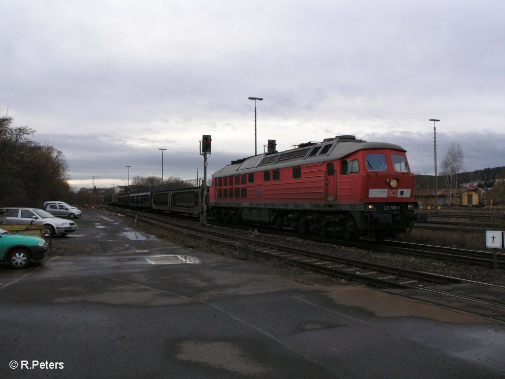 233 588-9 erreicht Marktretzwitz mit den Gegenzug nach Chep. 28.11.09