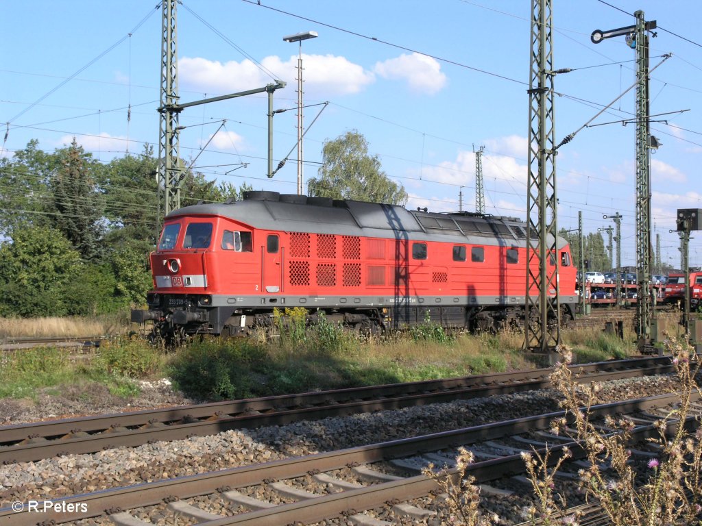 233 709-5 setzt in Regensburg Ost um. 27.08.09