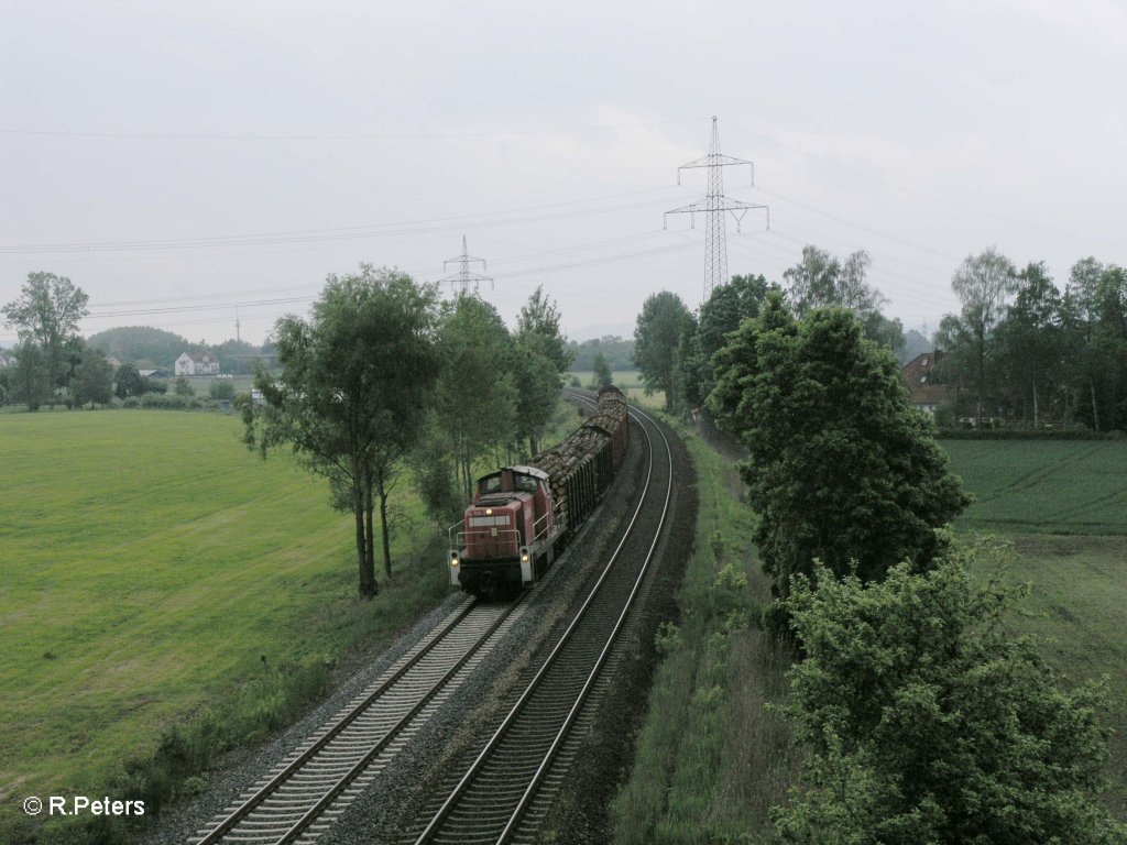 294 765 mit einem Holzzug nach Weiden bei Richt. 26.05.10