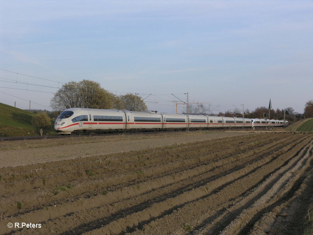 403 063-1 + 403 031-8 „Westerland/Sylt“ als ICE1502 Mnchen - Berlin bei Fahlenbach. 24.03.11
