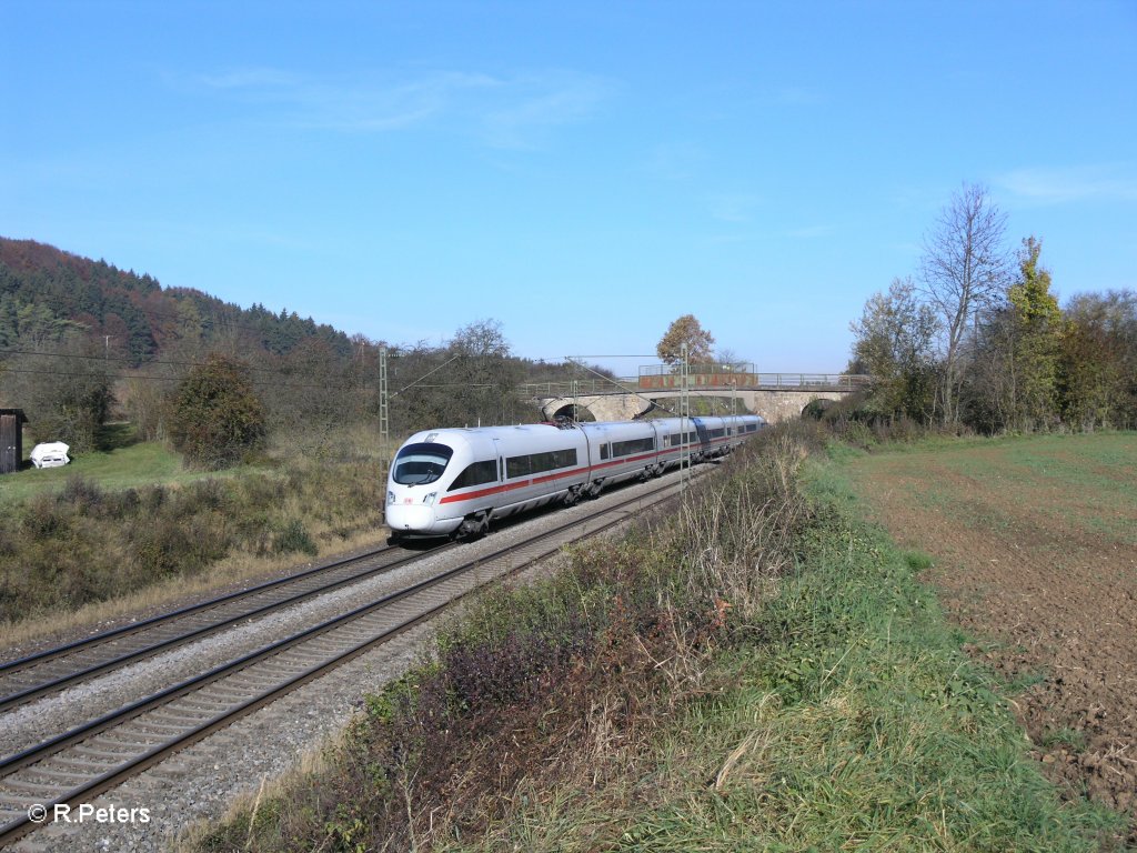 411 068-0 + 411 004 als ICE 23 Dortmund – Wien bei Dettenhofen. 29.10.10

