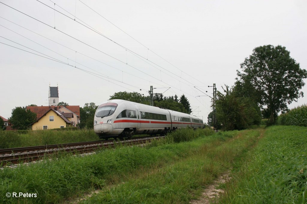 411 078-9  Ostseebad Warnemnde  + 411 064 als ICE 90 nach Hamburg bei Moosham. 03.08.11