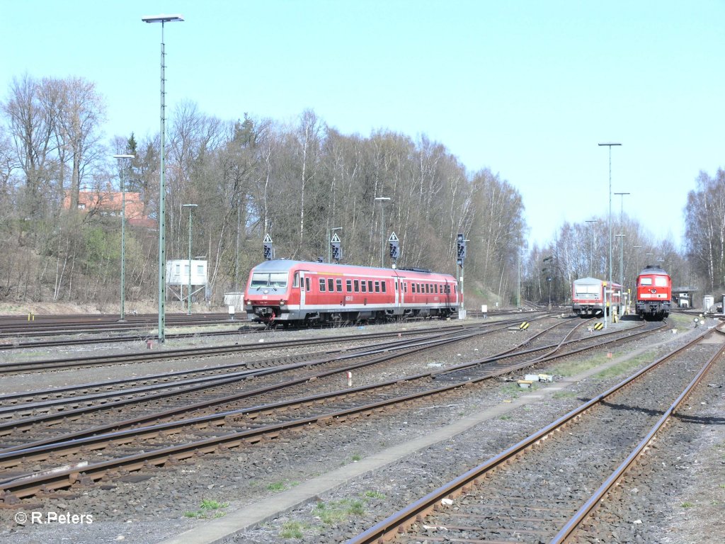 610 501 als RE 5292 Chep – Nrnberg in Marktredwitz. 10.04.11
