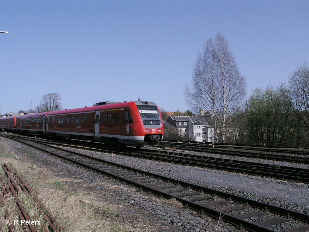 612 481 als RE 3460 Dresden – Nrnberg HBF in Marktredwitz. 10.04.11
