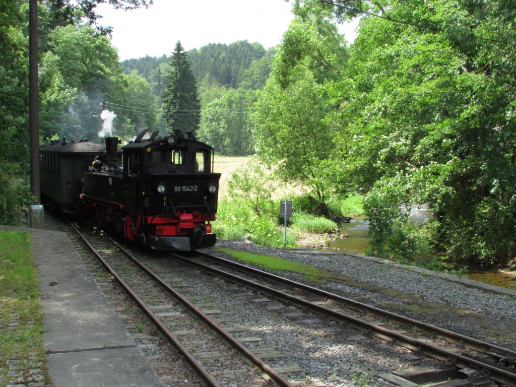 99 1542-2 bei der Einfahrt in Steinbach am 13.Juli.2013