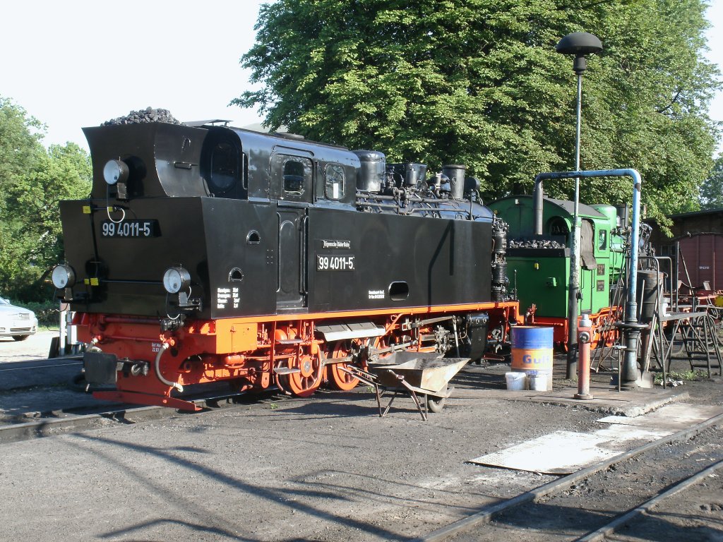 99 4801-5 und Mh52,am 27.Juli 2012,in der Einsatzstelle Putbus.Beide Loks sind Momentan auer Gefecht !