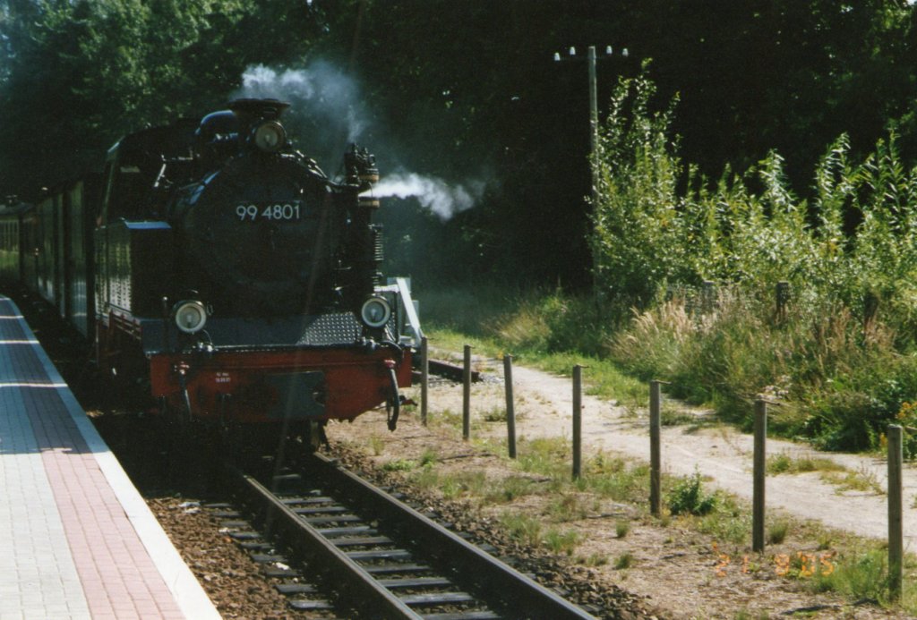 99 4801 bei der Einfahrt in Binz am 21.August.2005(Gescannt)