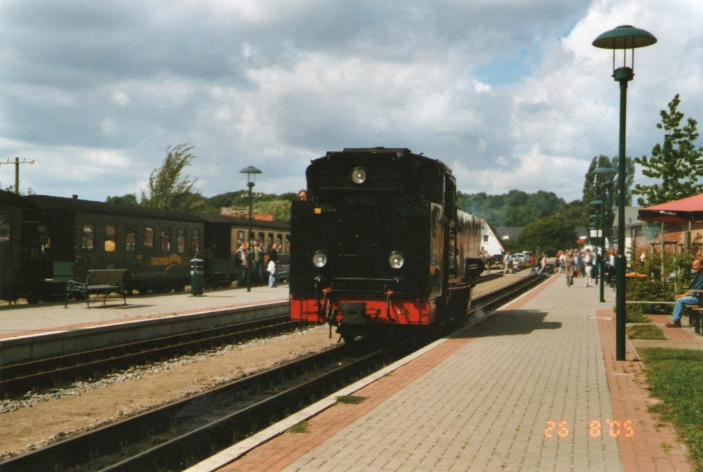 99 782 umfuhr am 26.August.2005 ihren Zug in Binz(Gescannt) 