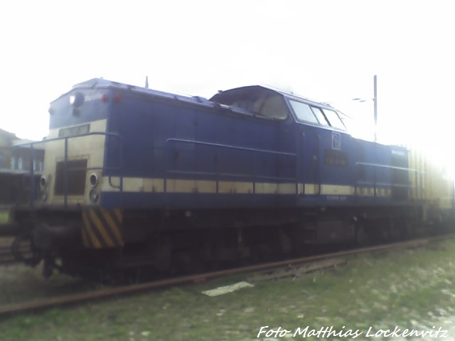 Am 20.9.12 steht Die Spitzke V100-SP-004 im Bahnhof Bergen auf R�gen