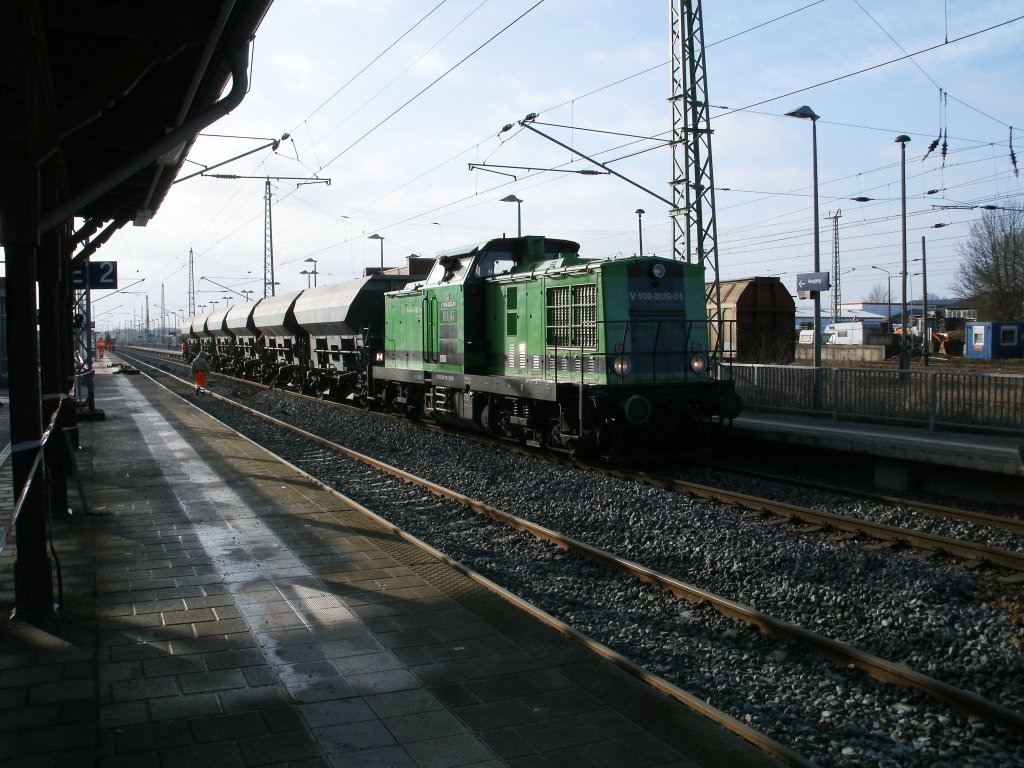 Auch am 03.Februar 2011 ist V100-BUG-01 in Bergen/Rgen im Einsatz.