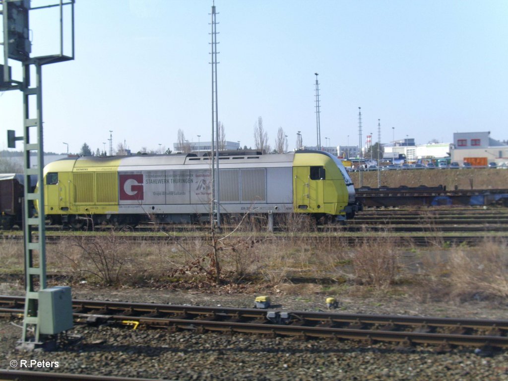 Aus dem Zug raus wurde ER20 007 in Plauen erlegt. 17.04.10