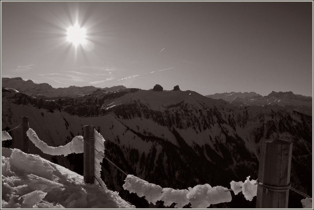 Aussicht vom Rochers-de-Naye auf die Waadtl�nder Alpen und die Dents-de-Midi.
(12.01.2012)