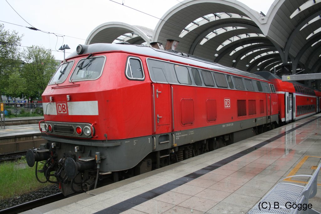 Baureihe 218 an der RB nach Hamburg Hbf �ber L�beck