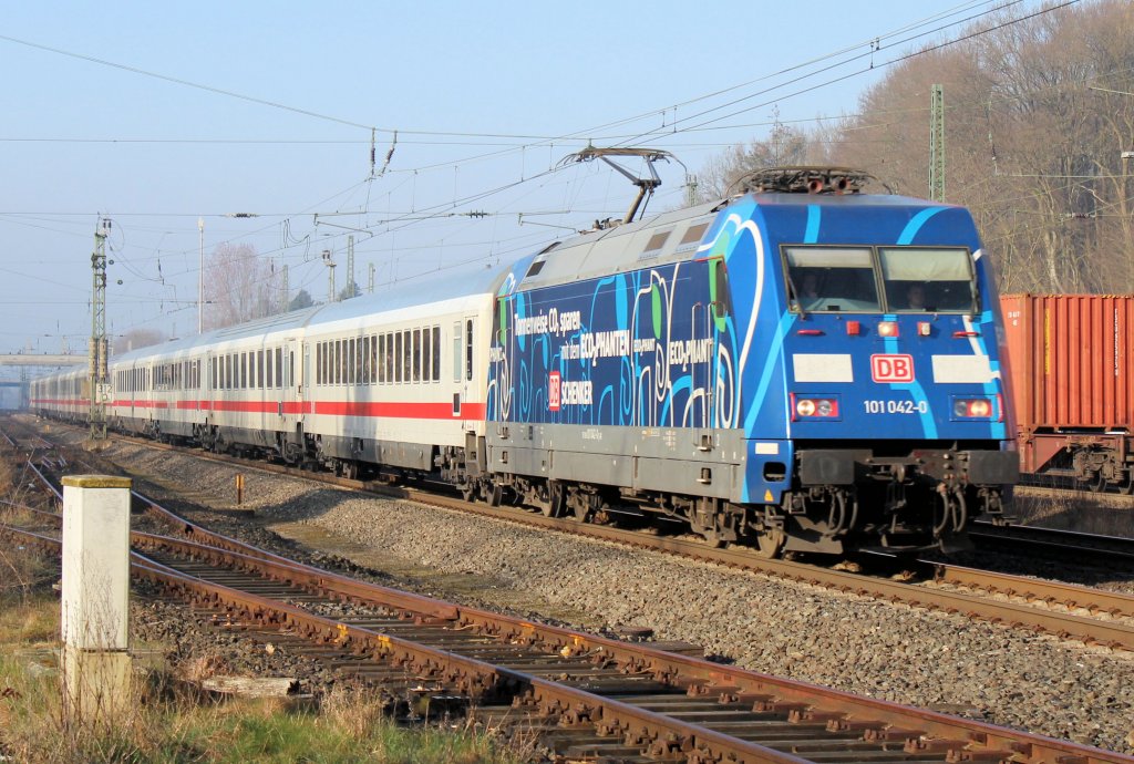 BR 101 042-0 auf den Weg nach Hamburg. Tostedt den 28.03.2012