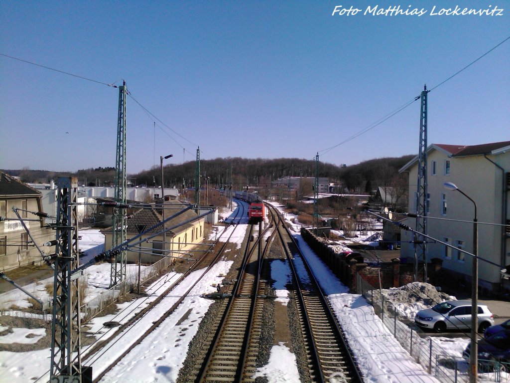 BR 101 mit InterCity aus Ostseebad Binz Nach Stuttgart bei der Einfahrt in Den Bahnhof Bergen auf R�gen am 4.4.13 