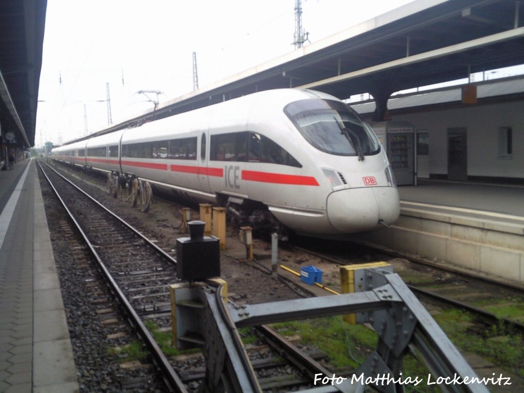 BR 411 mit Ziel M�nchen Hbf im Bahnhof Stralsund Hbf am 31.8.11