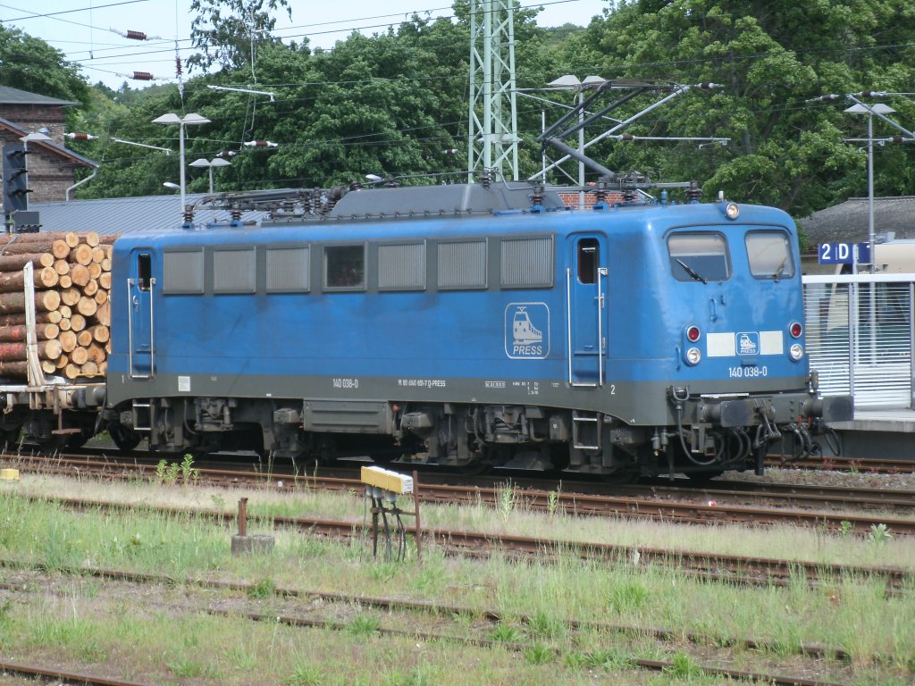 Die frhre 140 851,jetzt bei der PRESS unter der Nummer 140 038,am 14.Juni 2013,in Bergen/Rgen.