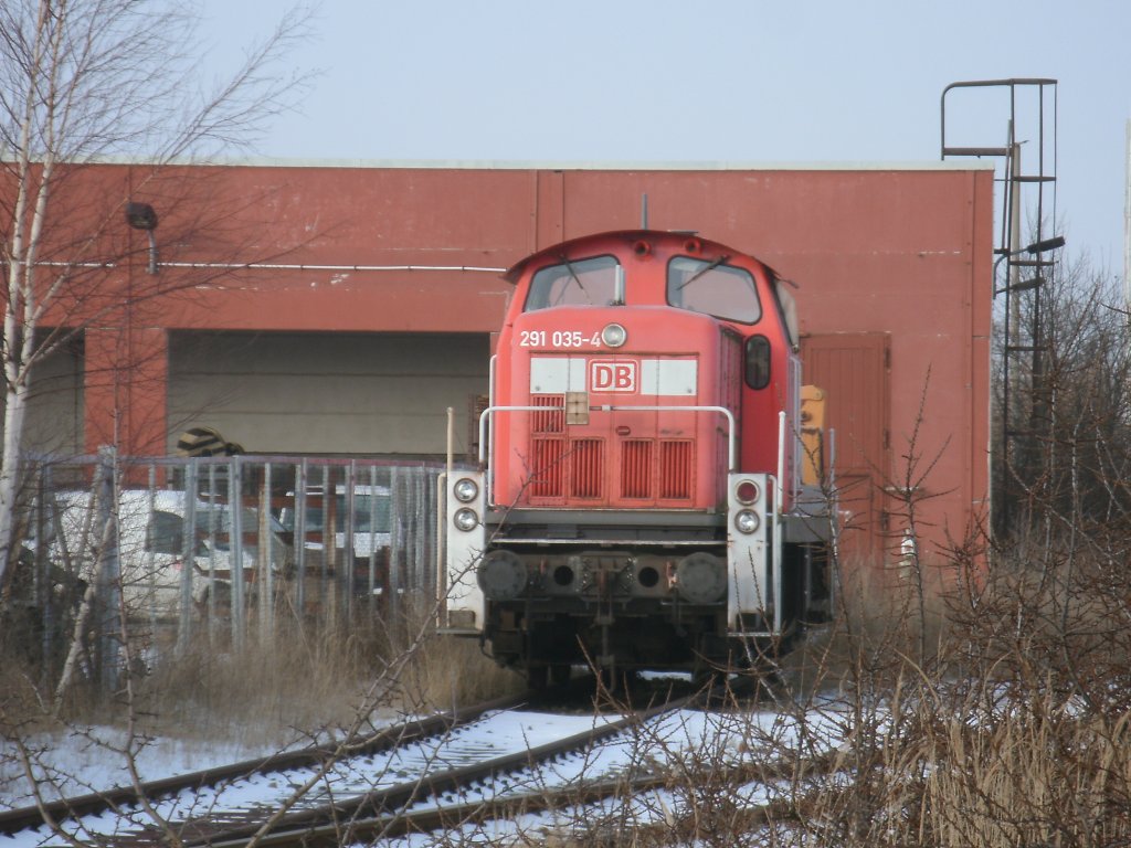 Die schon seit Jahren z-gestellte 291 035-4,am 26.Januar 2013,in der Einsatzstelle Mukran.