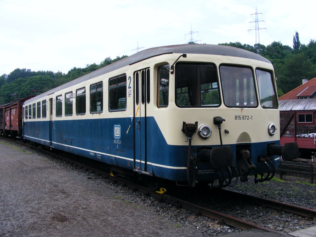 Ein DB 815 steht am 25.05.2008 im Eisenbahnmuseum in Bochum-Dalhausen.