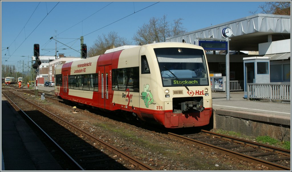 Ein HzL Reig-Shuttle nach Stockach in Radolfzell. 
7. April 2011