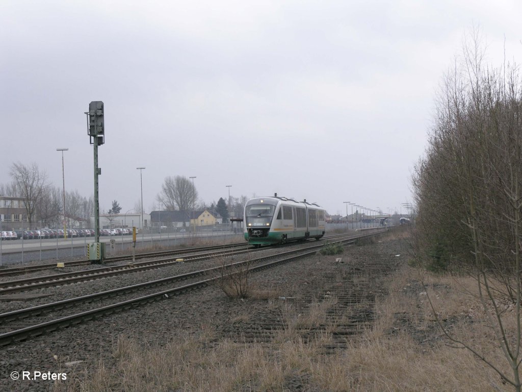 Ein VT verlsst Wiesau/Oberpfalz mit einer VBG nach Hof. 23.03.09