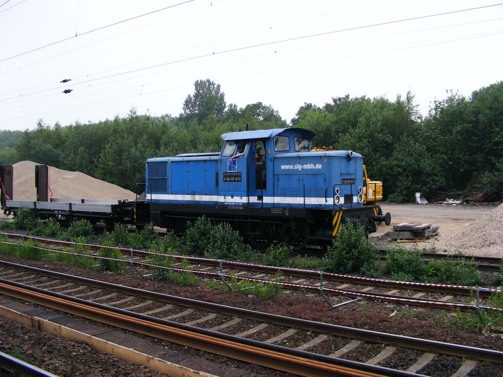 Eine ex-DR V60 der  Spitzke Logistik GmbH  steht am 30.05.2008 im Bahnhof Essen-Altenessen.