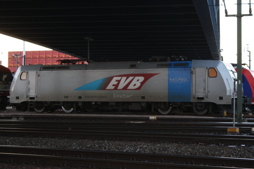 EVB 185 673-1 Abgestellt am 05.02.2012 in Hamburg Waltershof.