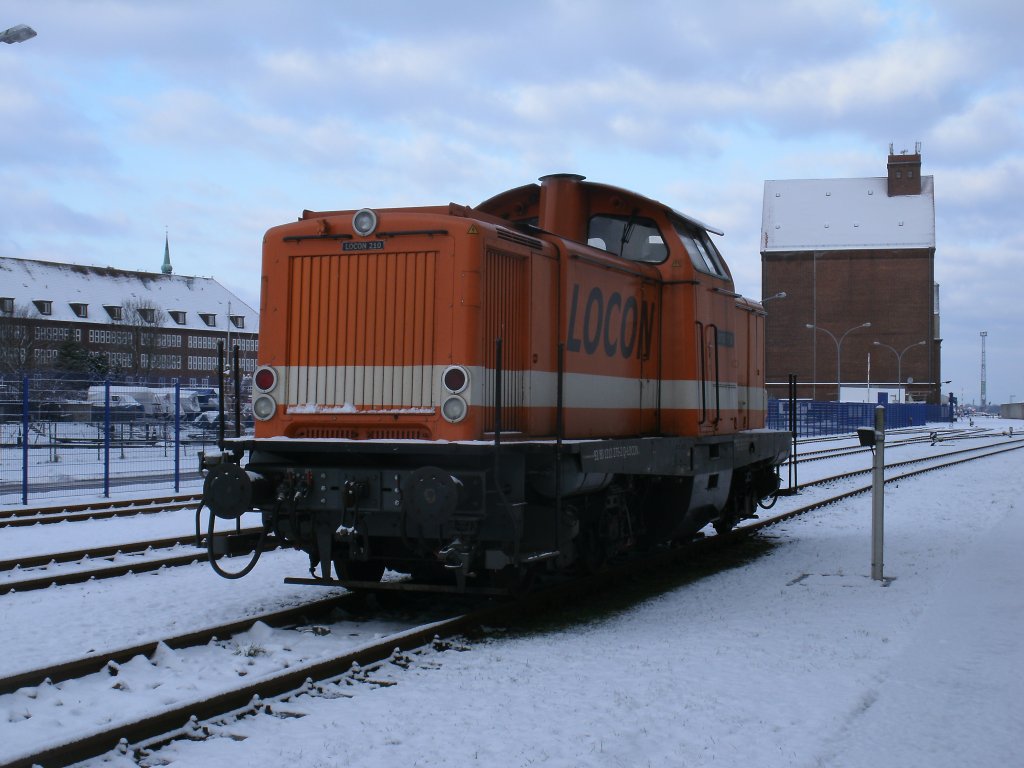 LOCON-210,am 13.Januar 2013,im verschneiten Stralsunder Nordhafen.