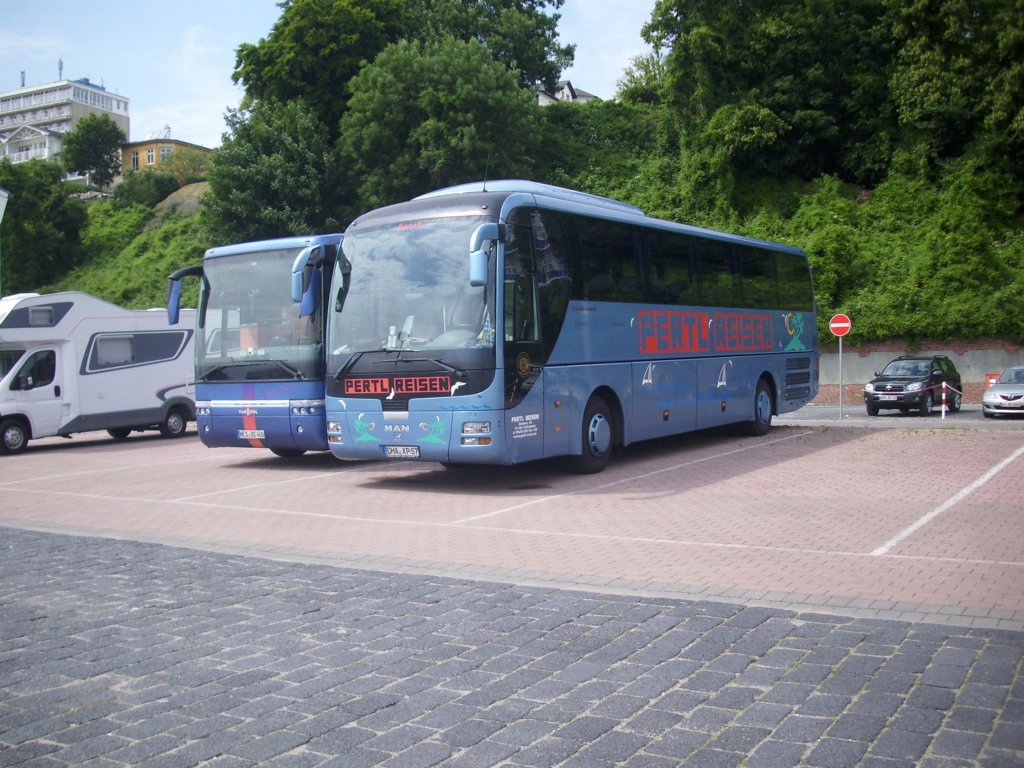 MAN Lion's Coach von Pertl-Reisen aus Deutschland im Stadthafen Sassnitz.
