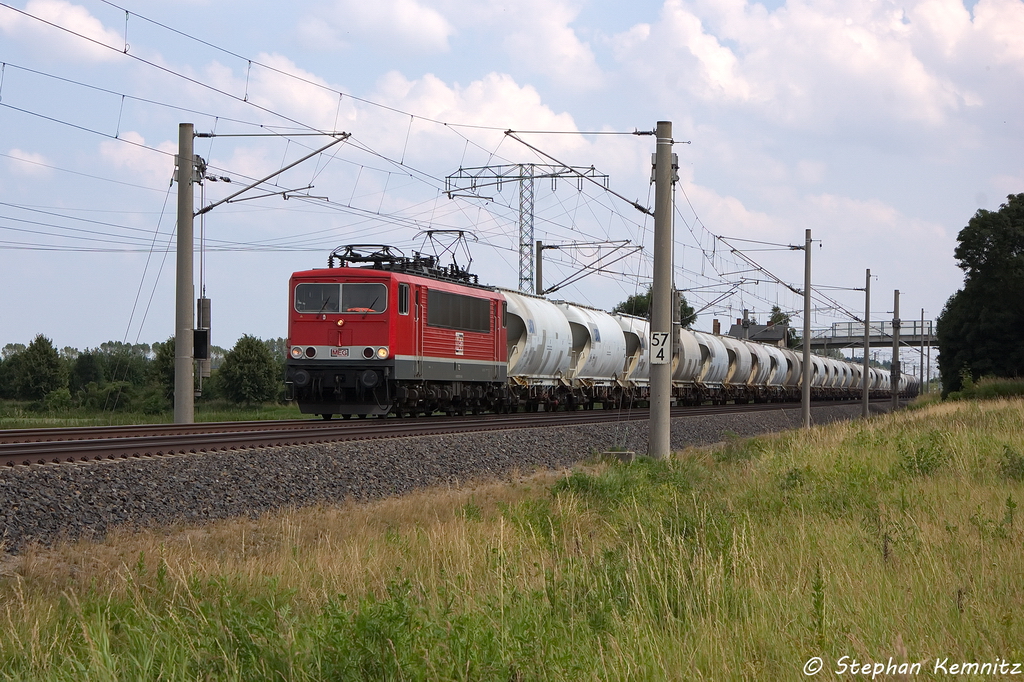 MEG 702 (155 179-5) MEG - Mitteldeutsche Eisenbahn GmbH mit dem DGS 99643 von Rdersdorf nach Wismar in Vietznitz. 02.07.2013