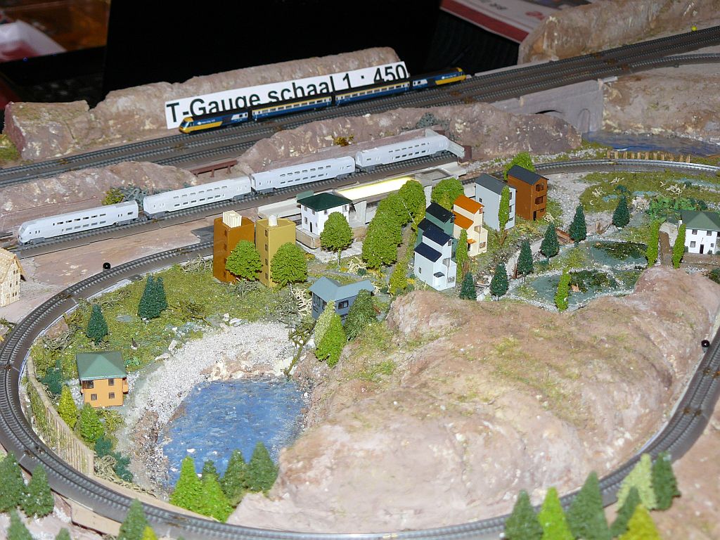 Modellbahn T-Gauge Masstab 1:450. Nederlandse Modelspoordagen Rijswijk (ZH), Niederlande 19-01-2013. 

Kap van een NS DD-IRM-IV treinstel op de modelspoorbaan van T-Gauge.nl schaal 1:450. Nederlandse Modelspoordagen Rijswijk (ZH) 19-01-2013.