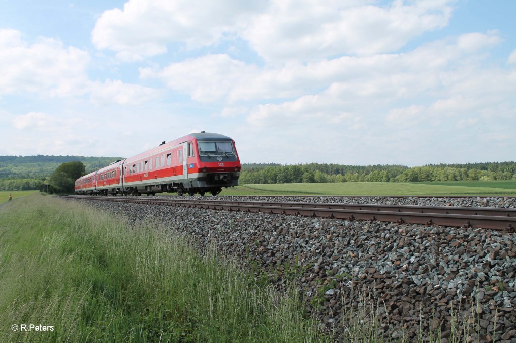 Nachschuss auf 610 013 + 001 als RE 3696 Regensburg - Hof bei Oberteich. 13.06.13