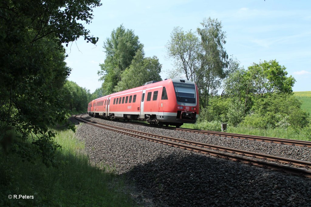 Nachschuss auf 612 667 + 627 als IRE 3086 Dresden - Nrnberg bei Schnfeld. 13.06.13