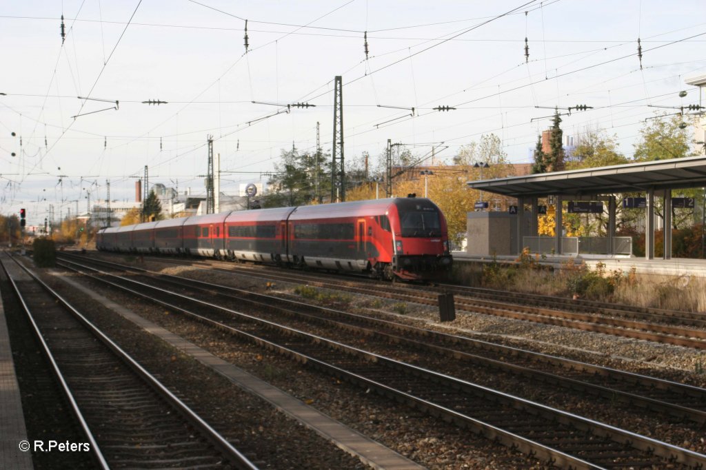 Nachschuss vom Steuerwagen am RJ60 nach Mnchen am Heimeranplatz. 04.11.10