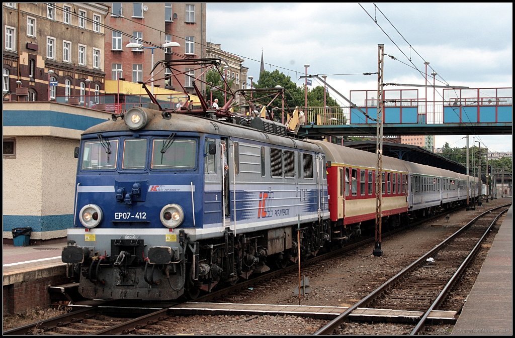 PKPIC EP07-412 mit TLK 8310 nach Krakow Glowny (gesehen Szczecin Glowny 12.06.2010)