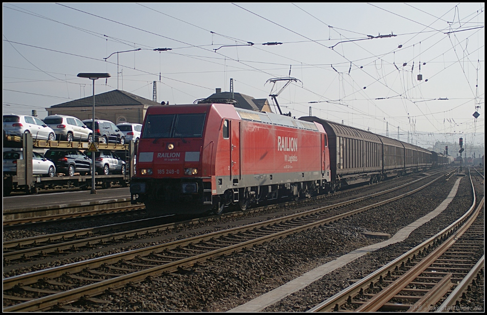 RAILION DB Logistics 185 249-0 und gemischtem G�terzug (gesehen Bebra 14.10.2010)