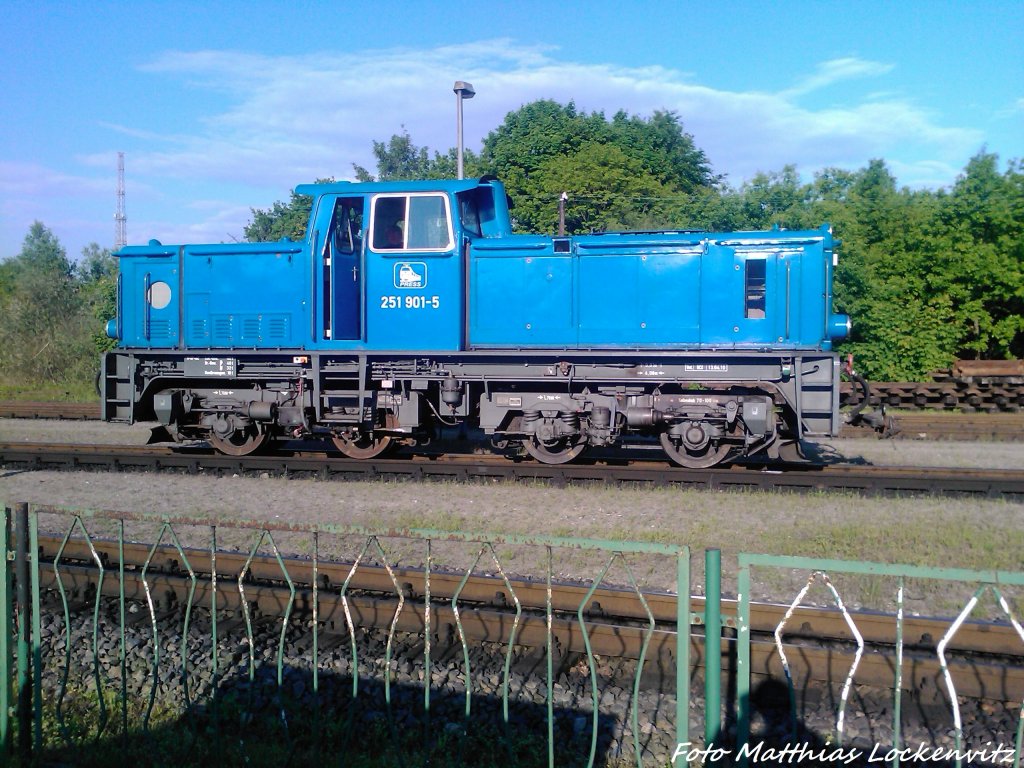 R�BB 251 901 wartet auf den Zug aus G�hren im Bahnhof Putbus am 29.5.13