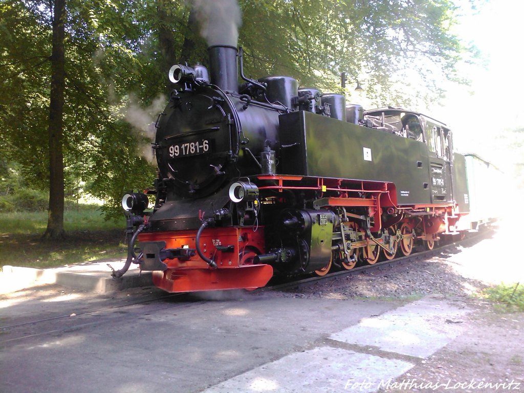 R�BB 99 1781 beim Verlassen des Haltepunkts Jagdschloss am 30.5.13