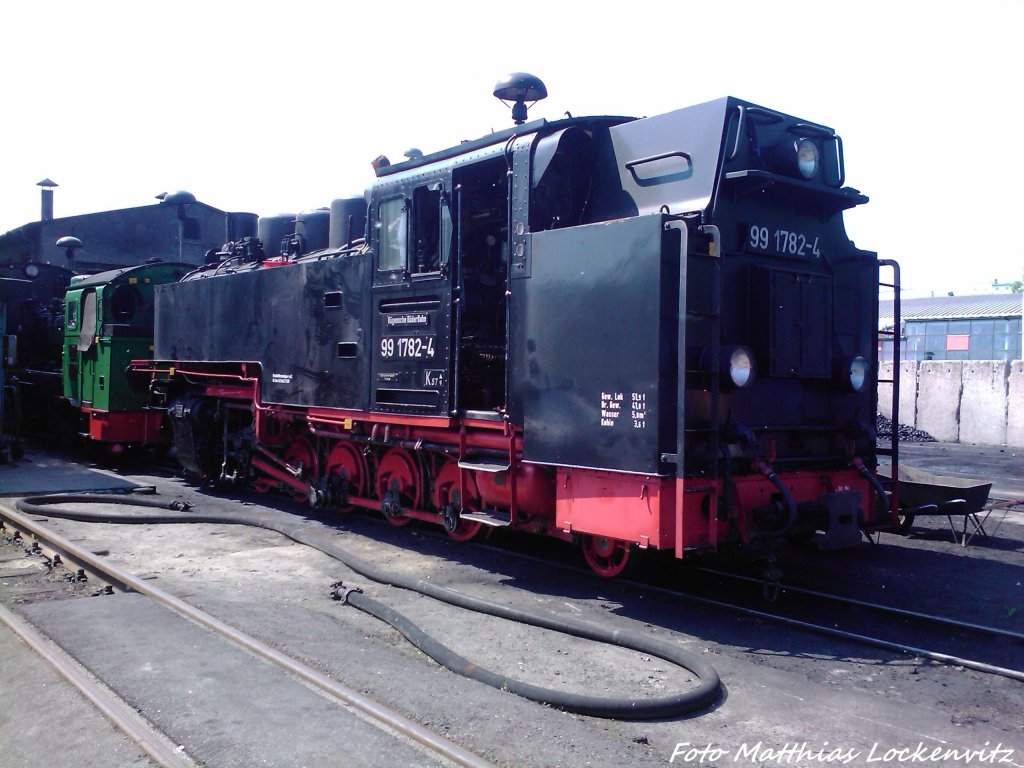 R�BB 99 1782 im Kleinbahn BW Putbus am 30.5.13