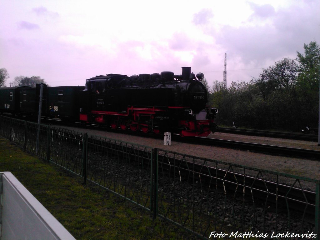 R�BB 99 1784 bei der Einfahrt in Putbus am 10.5.13