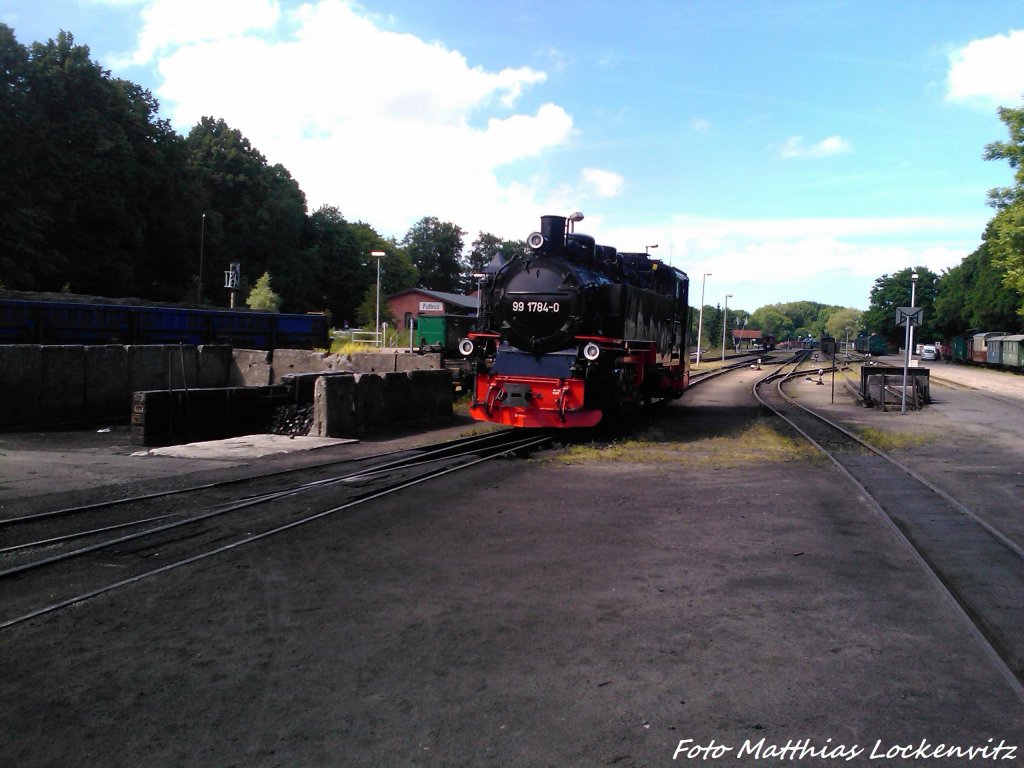 R�BB 99 1784 beim Einfahren ins Kleinbahn BW Putbus am 17.6.13