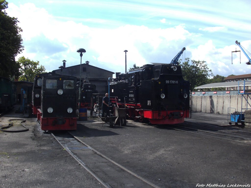 R�BB K�f 6003 & 99 1781 im Kleinbahn BW Putbus am 12.8.13