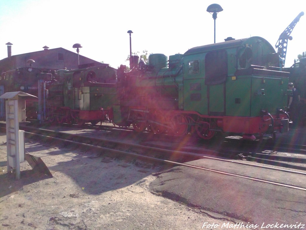 R�BB Mh 53 + 52 im Kleinbahn BW Putbus am 7.6.13