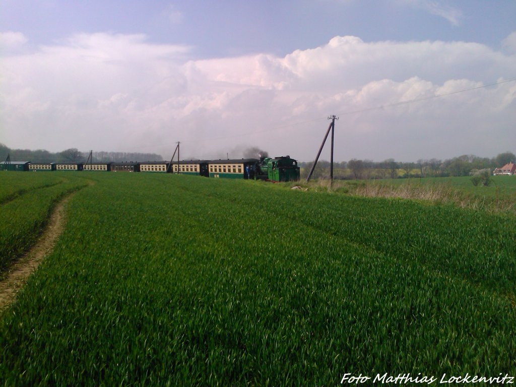 R�BB Mh 53 unterwegs nach G�hren / Hier zwischen Putbus und Beuchow am 9.5.13