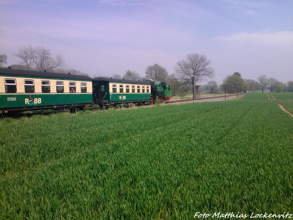 R�BB Mh 53 unterwegs nach G�hren / Hier zwischen Putbus und Beuchow am 9.5.13