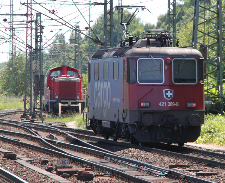Schweitz trifft West-V100 im Bahnhof Hamburg-Harburg.(04.06.2011)