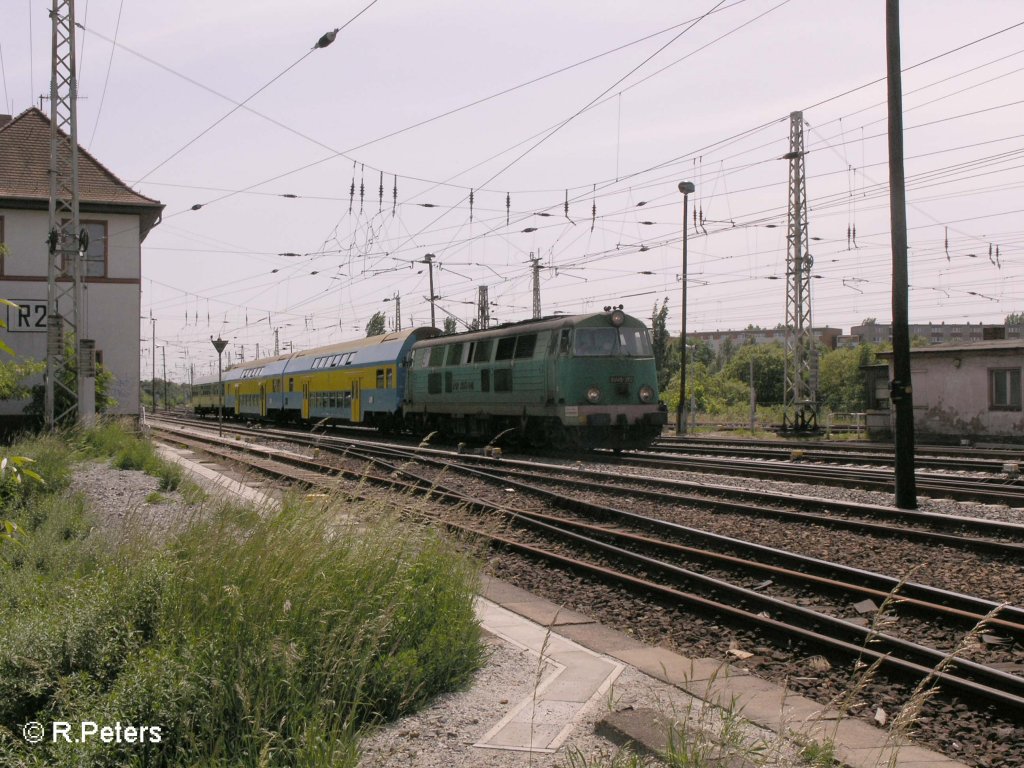 SU45 202 fhrt in Frankfurt/Oder mit den Poznan Express ein. 29.05.08