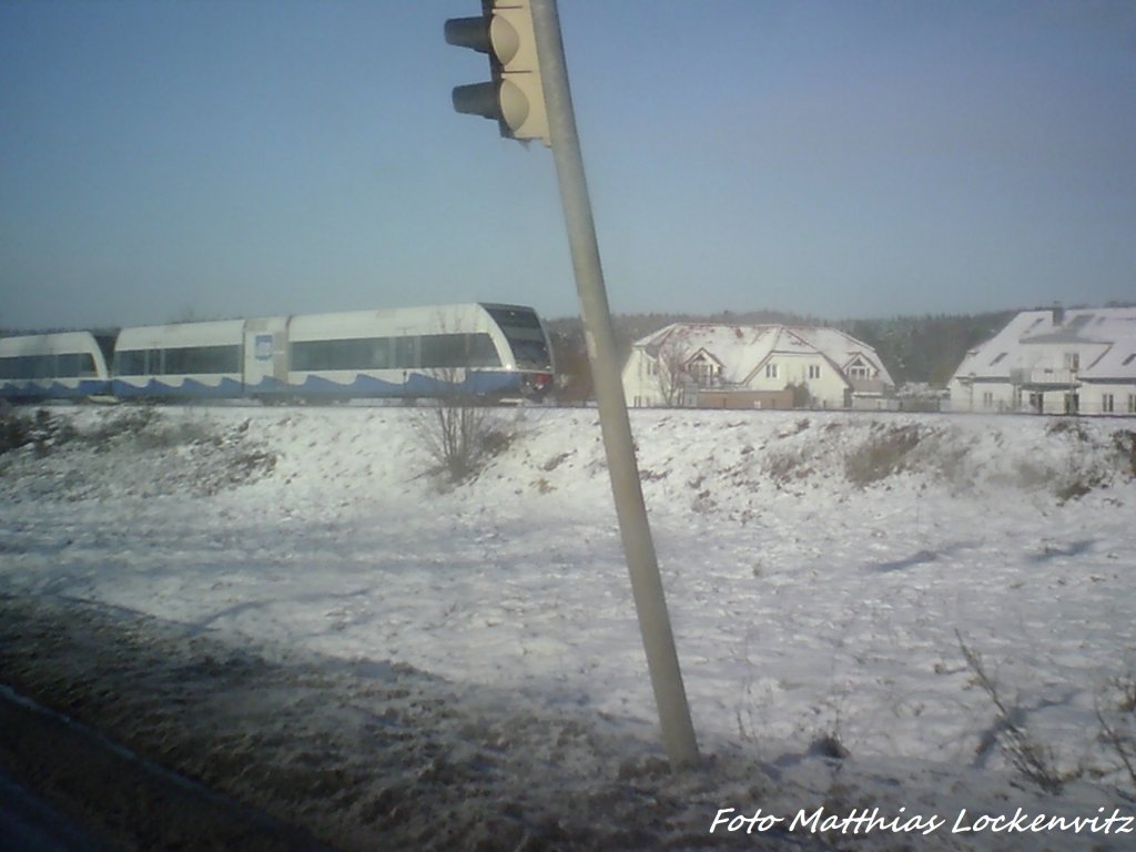 UBB GTW 2/6 Aus Stralsund Hbf mit Ziel Swinem�nde Centrum (PL) bei Der Einfahrt in �ckeritz am 8.12.12