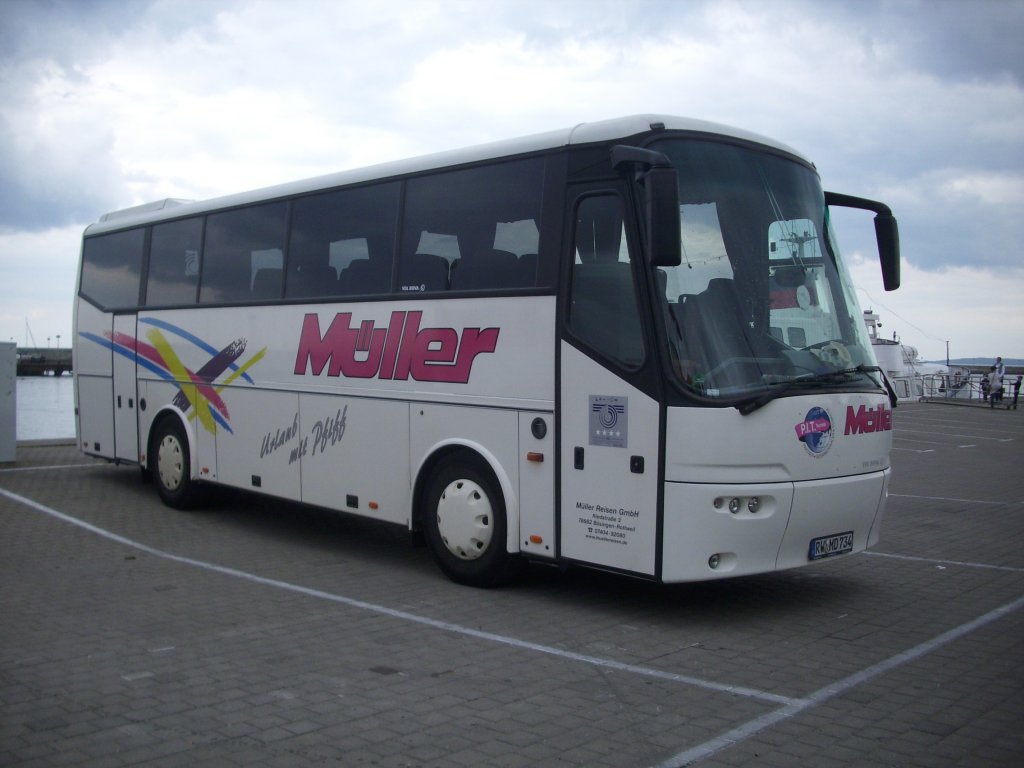 VDL Bova Futura von M�ller aus Deutschland im Stadthafen Sassnitz.